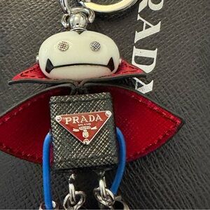 Prada Black and Red Robot Keychain